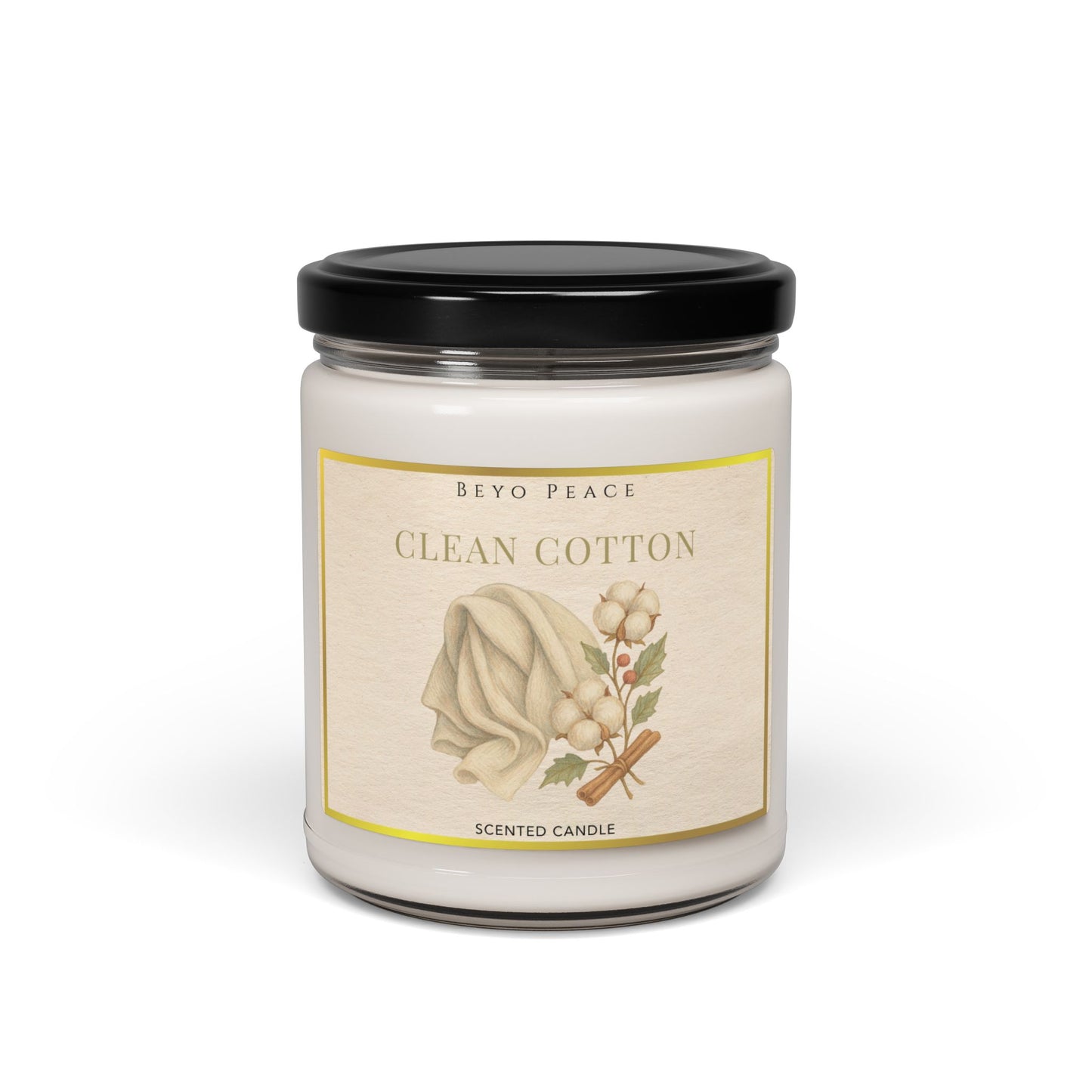 Clean Cotton Scented Soy Candle | Cozy Home Decor, Relaxation Gift, Aromatherapy, Eco-Friendly, Clean Scent