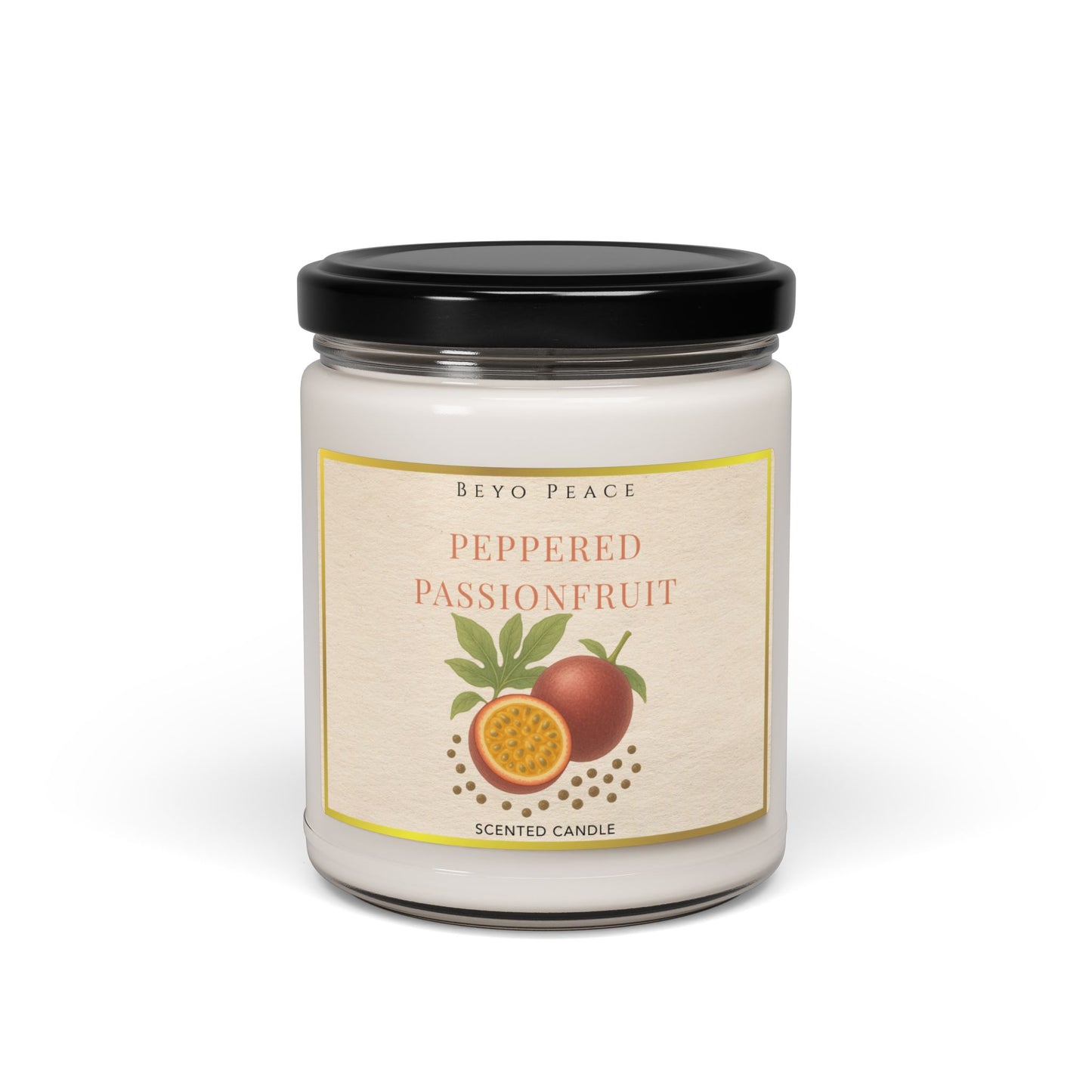 Peppered Passionfruit Scented Soy Candle | Relaxing Aromatherapy, Eco-Friendly Gift, Home Decor, Self-Care, Spa Day