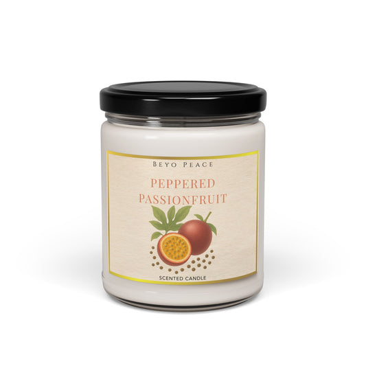 Peppered Passionfruit Scented Soy Candle | Relaxing Aromatherapy, Eco-Friendly Gift, Home Decor, Self-Care, Spa Day