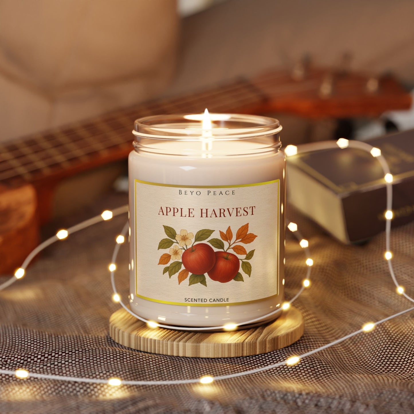 Apple Harvest Scented Soy Candle – Eco-Friendly Fall Candle, Long-Lasting Vegan Gift for Home, Thanksgiving & Christmas Décor