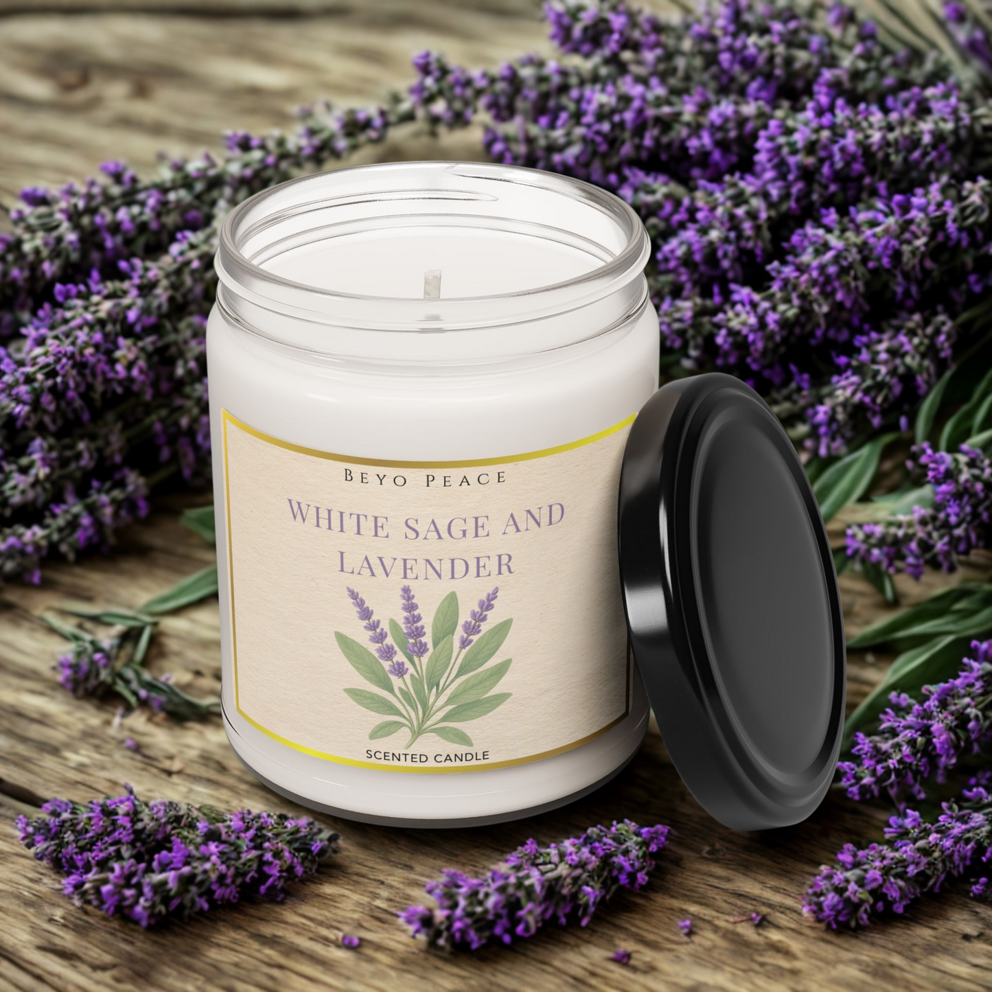 Lavender Sage Candle - Tranquil Home Décor, Aromatherapy Gift, Relaxation, Self-Care, Meditation, Eco-Friendly Candle
